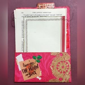 😀 HAND CRAFTED Valentine stationery journal papers with pocket
